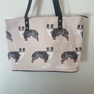 Tote Bag - Australian Shepherd Dogs - zip top & zip side pocket